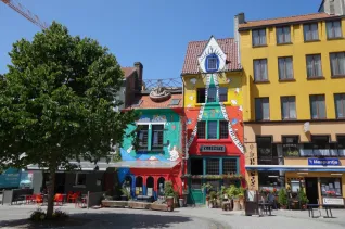 Façades colorées à Ostende
